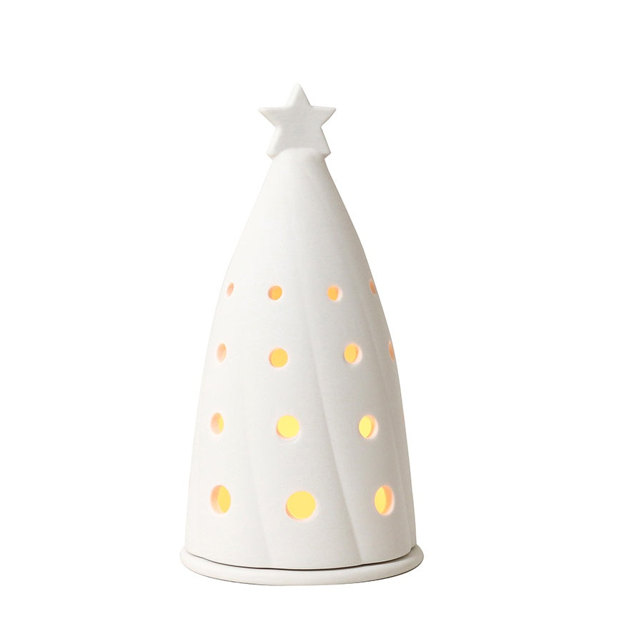 Ceramic LED tealight christmas tree white