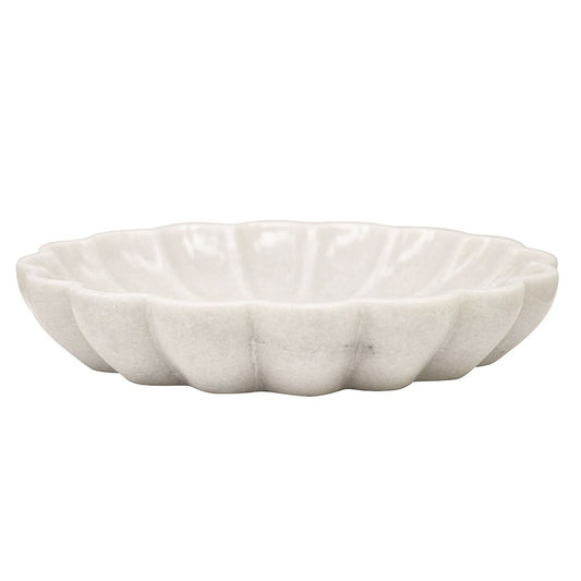 Flora pleated marble dish 30cm