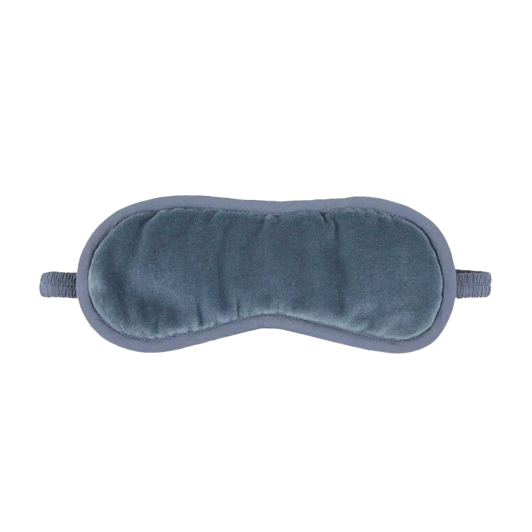 Cotton velvet eye mask dusky blue