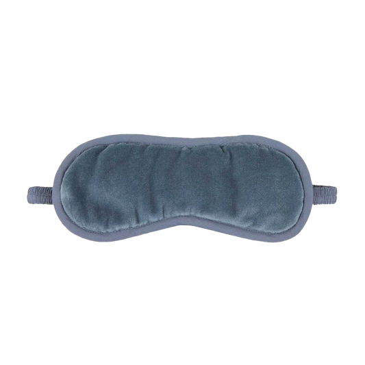 Cotton velvet eye mask dusky blue