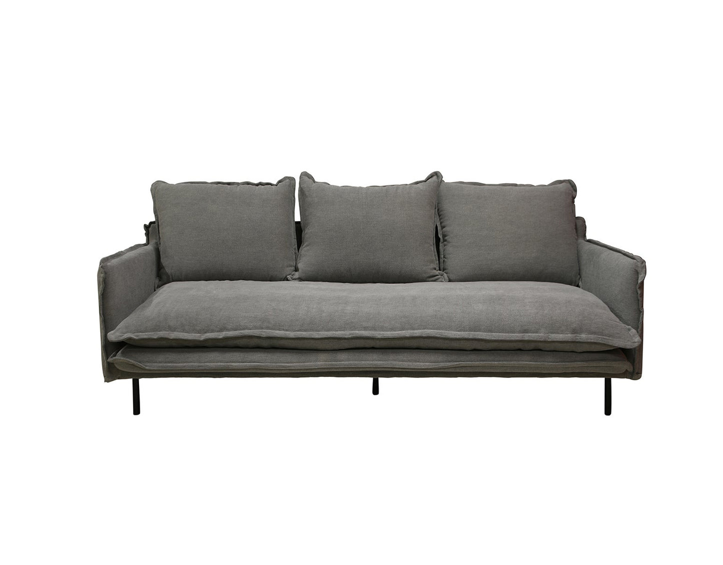 Lewington 3-seater linen sofa mid grey 210cm