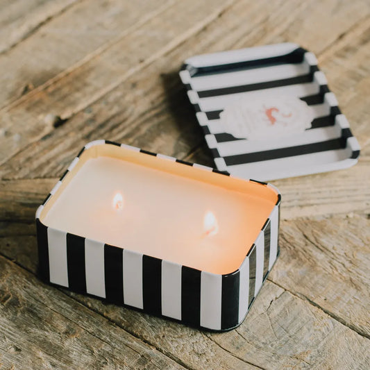 Tiger tin candle black cedar and fig