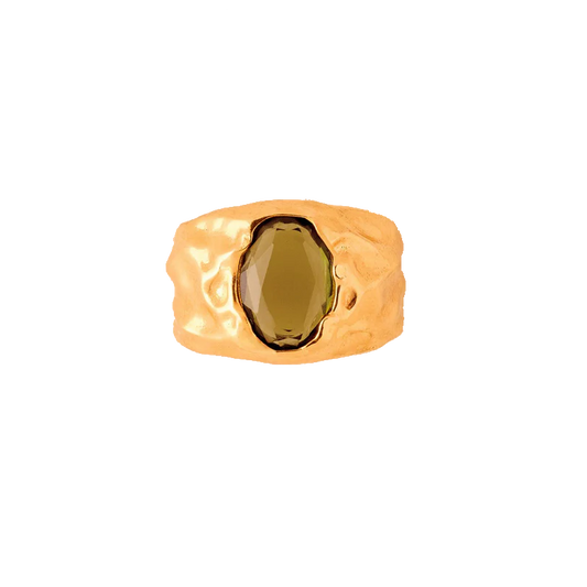 Agapée Carmen ring with dark green stone