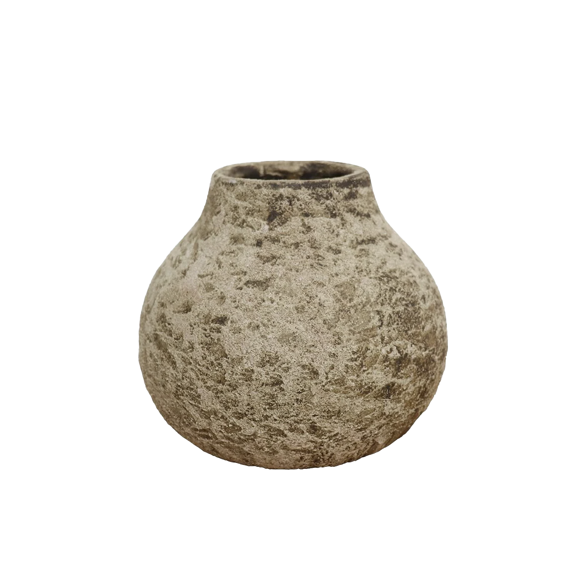 Aged earthenware wide mouth vessel 18cm