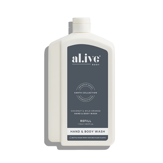 Al.ive hand + body wash refill coconut & wild orange one litre