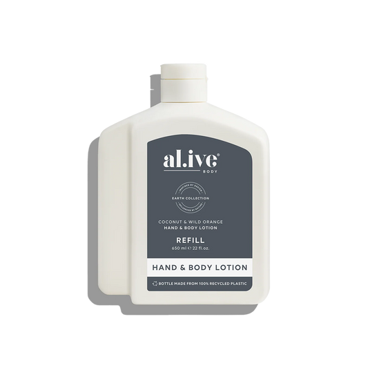 Al.ive lotion refill Coconut & Wild Orange 650mls