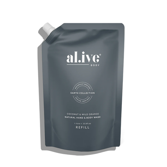 Al.ive hand + body wash refill coconut & wild orange 1L
