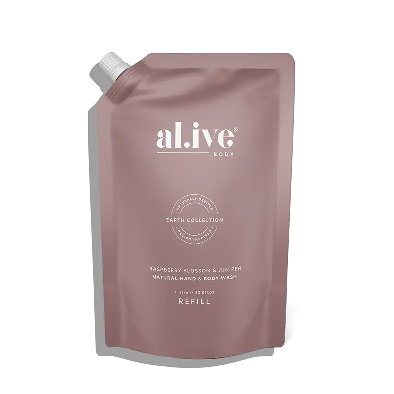 Al.ive hand + body wash refill raspberry blossom & juniper 1L