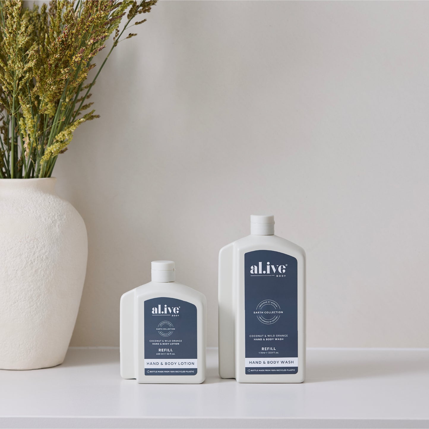 Al.ive hand + body wash refill coconut & wild orange one litre