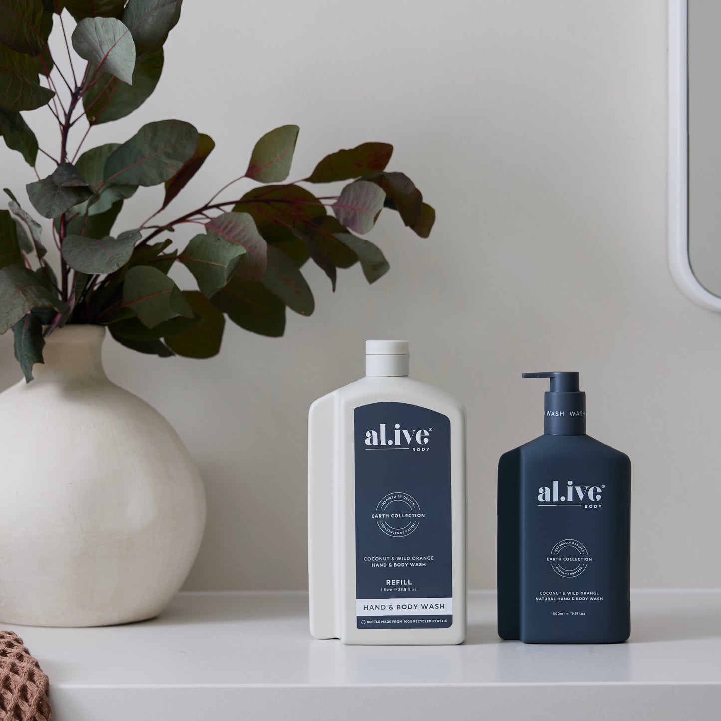 Al.ive hand + body wash refill coconut & wild orange one litre