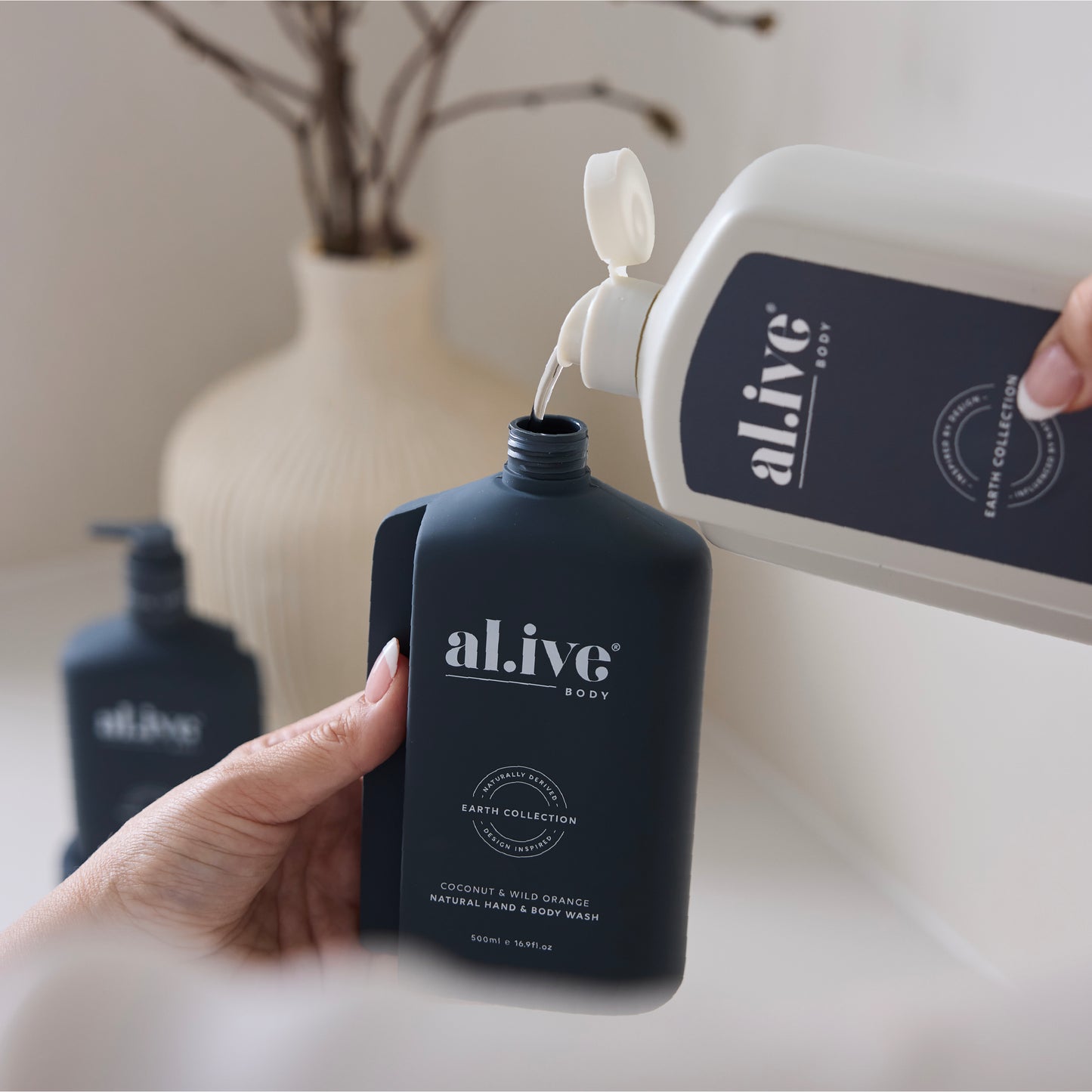 Al.ive hand + body wash refill coconut & wild orange one litre