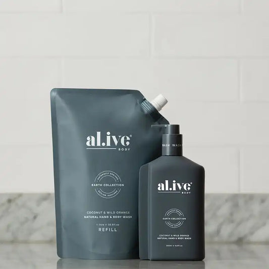 Al.ive hand + body wash refill coconut & wild orange 1L