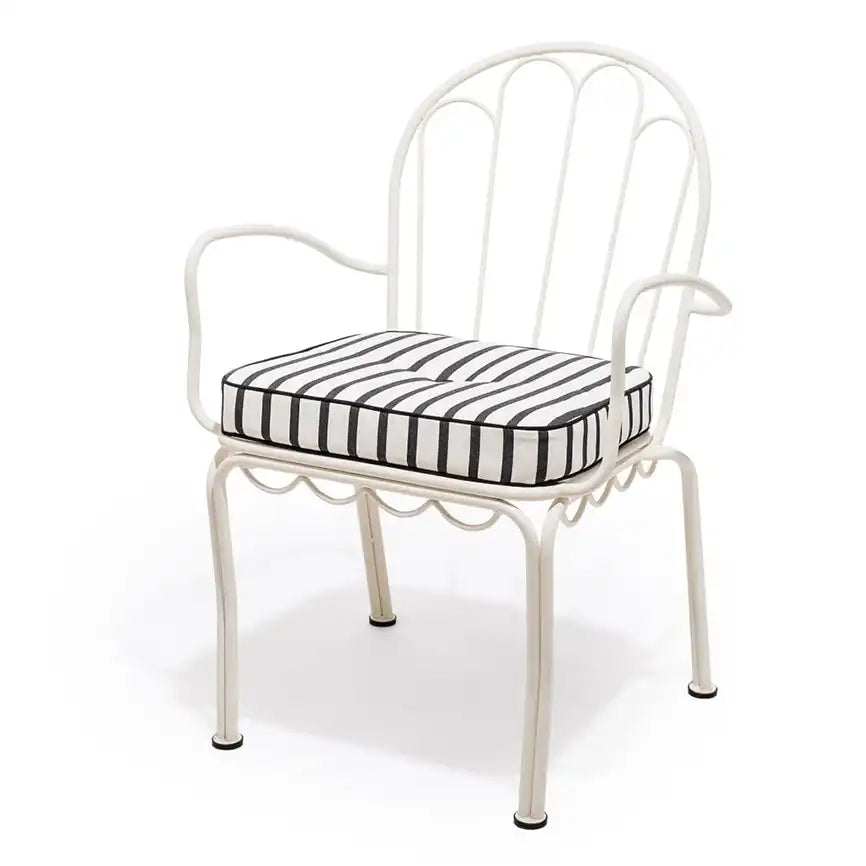 Alfresco outdoor Monaco striped chair cushion 44cm