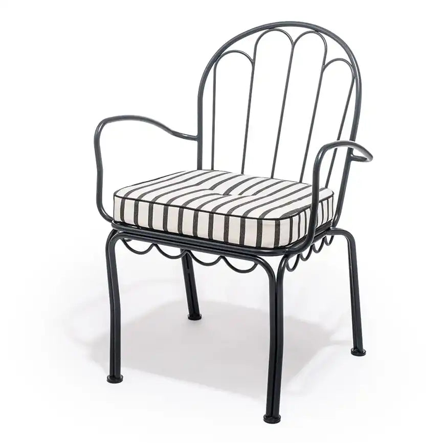 Alfresco outdoor Monaco striped chair cushion 44cm