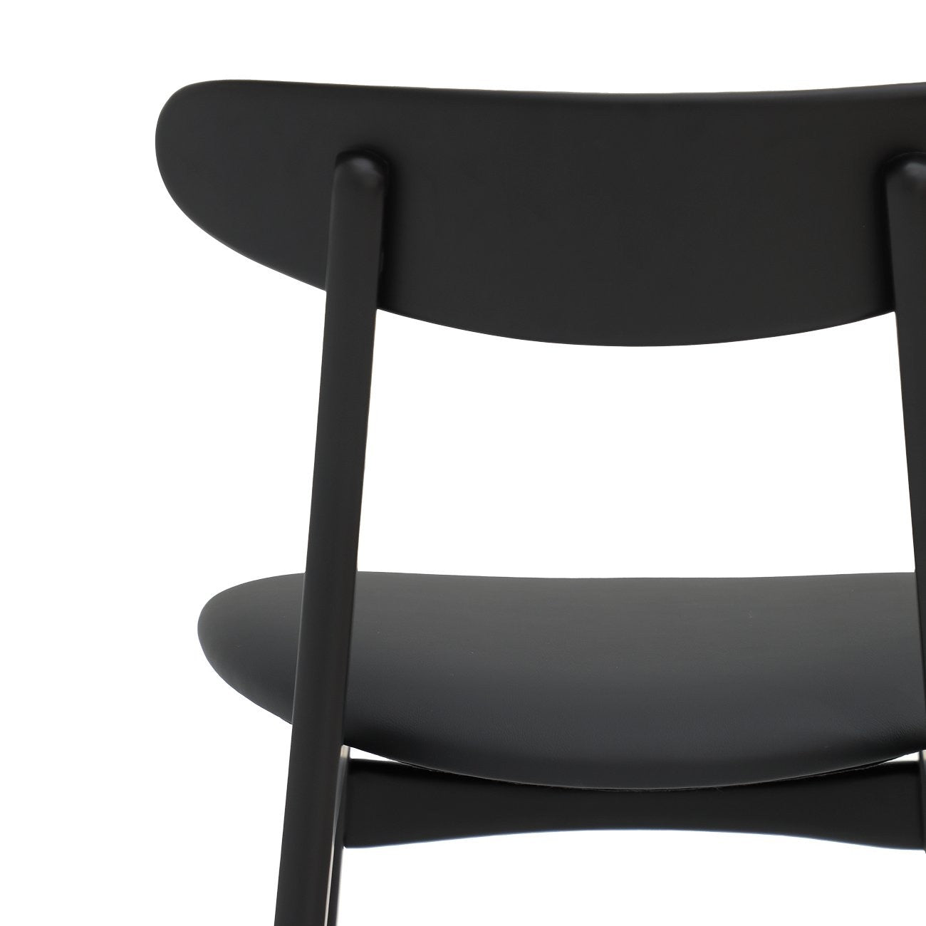 Alice black ash wood dining chair with leather seat black