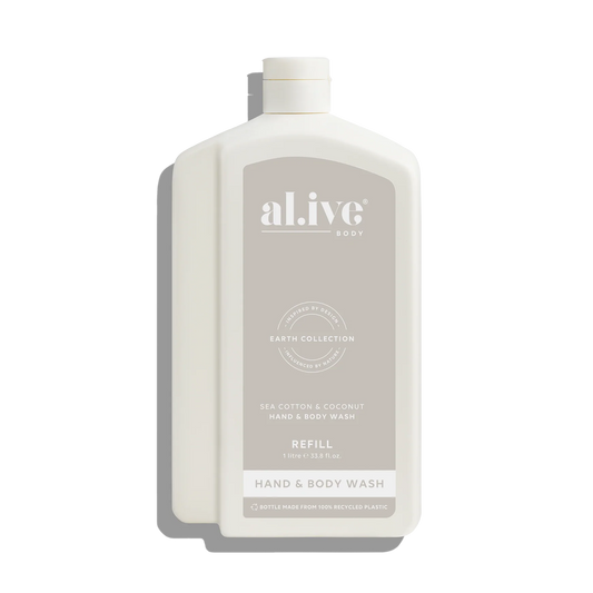 Al.ive hand + body wash refill 1000ml sea cotton & coconut