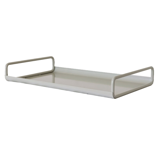 Metal tray with handles fog