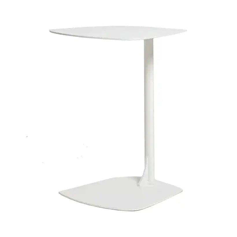 Aluminium sofa side table white