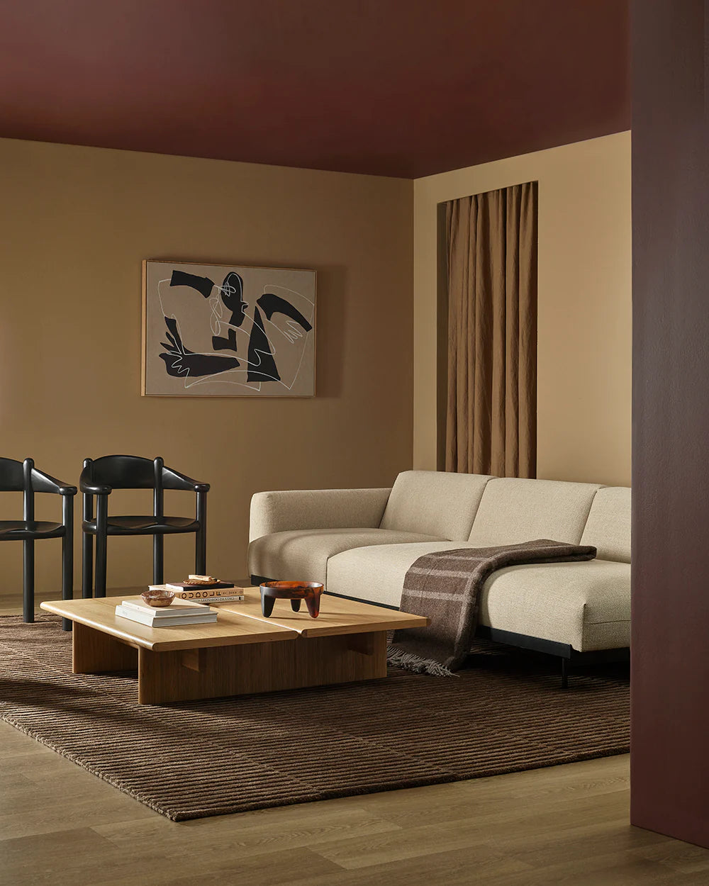 Anni NZ wool rug chocolate