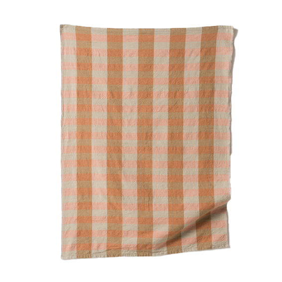 Anni cotton linen blend tea towel mandarin