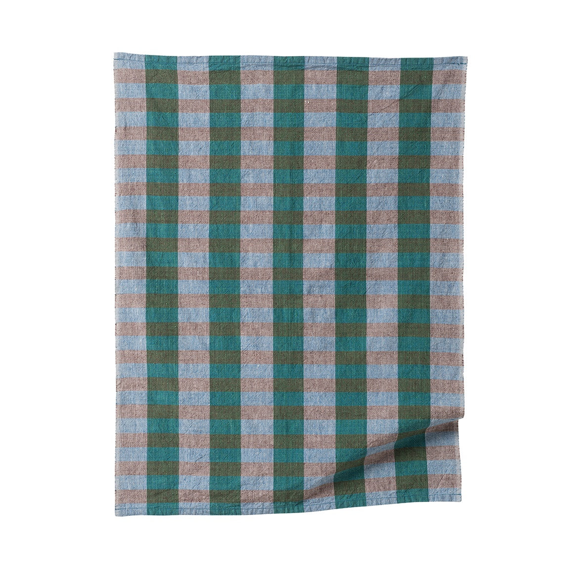 Anni cotton linen blend tea towel spirulina