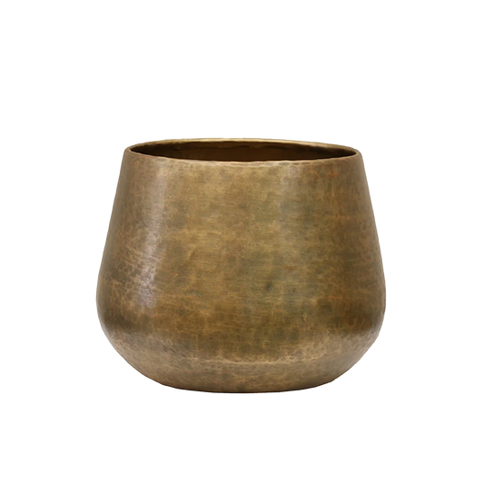 Antique brass look planter 26cm