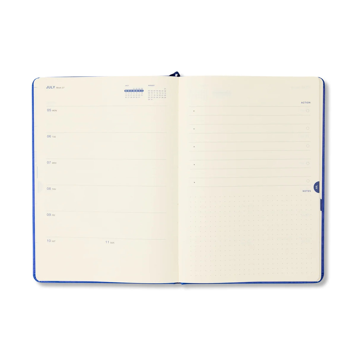 Any Day Now 2027 weekly diary A5 blue