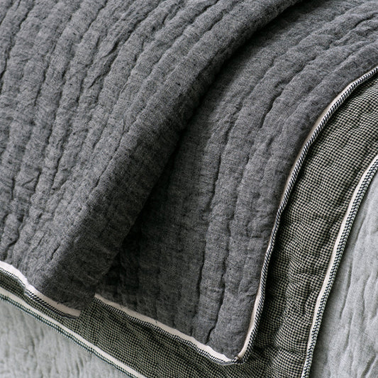 Appetto hand quilted coverlet charcoal 240 x 220cm
