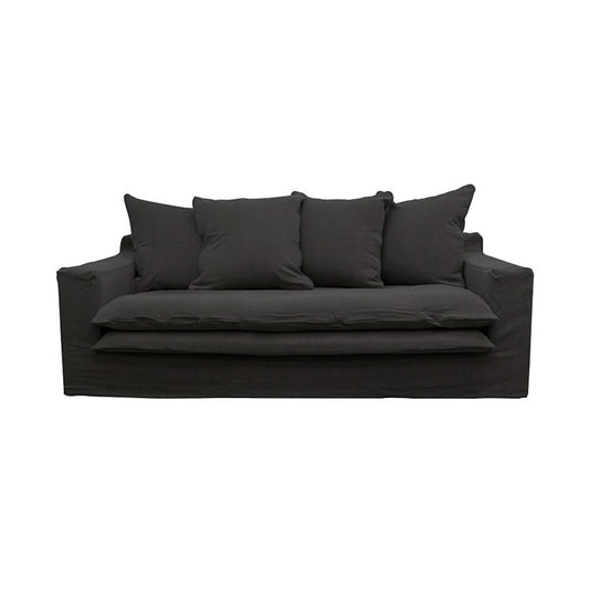 Asher slip cover 2.5 seater sofa black