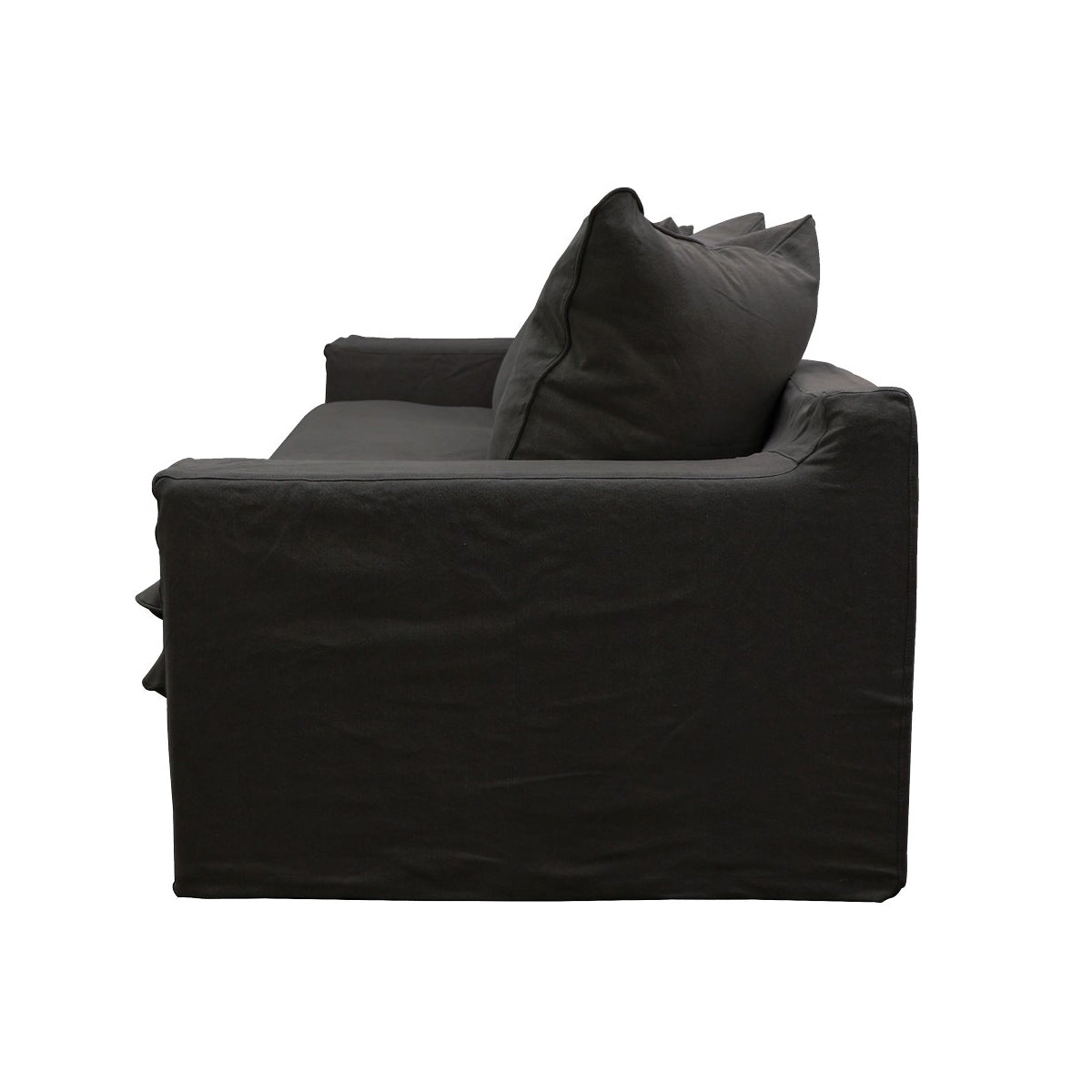 Asher slip cover 2.5 seater sofa black