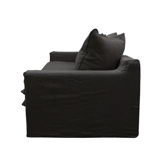Asher slip cover 2.5 seater sofa black