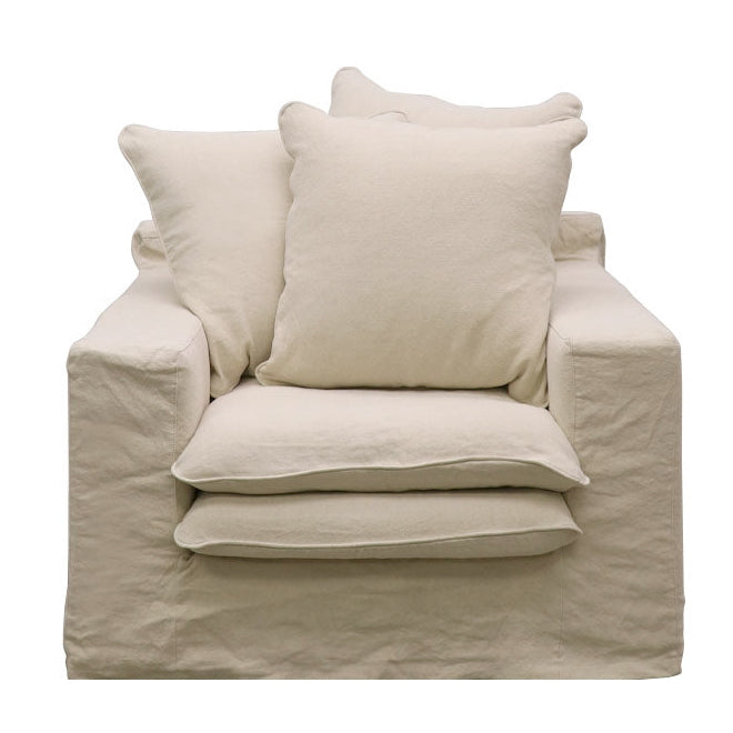 Asher slip cover armchair oatmeal