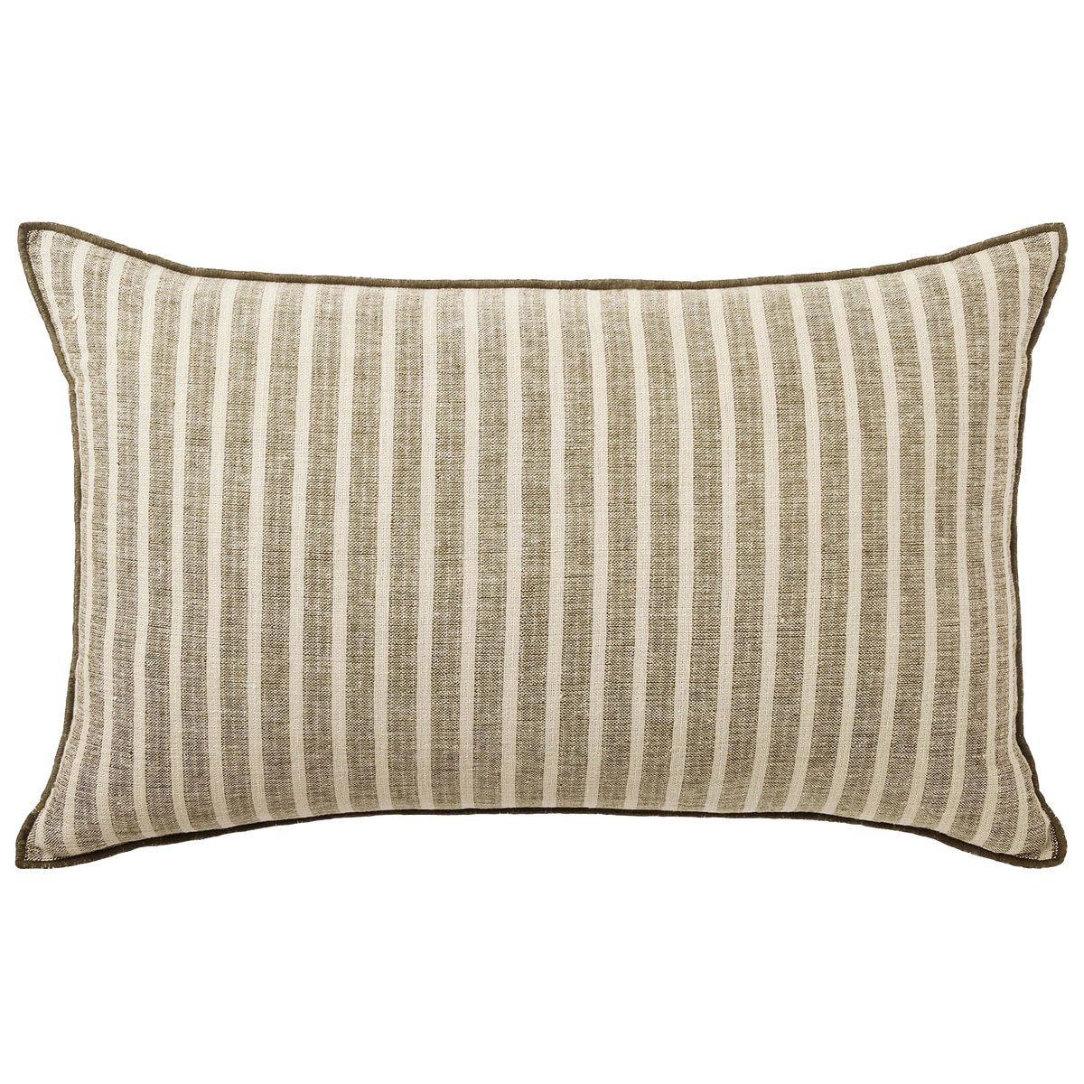 Ava linen rectangle cushion cover 65 x 40cm khaki