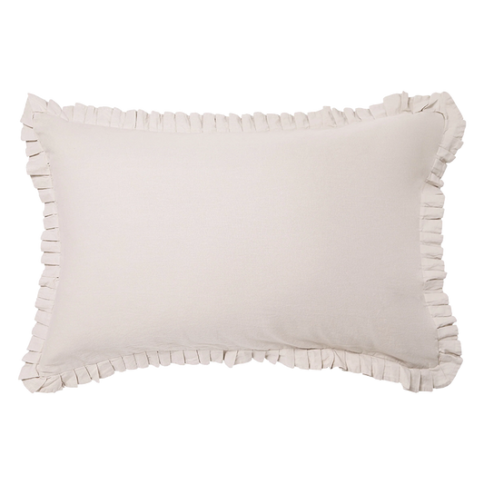 Avenue linen blend pleated pillowcase set oatmeal