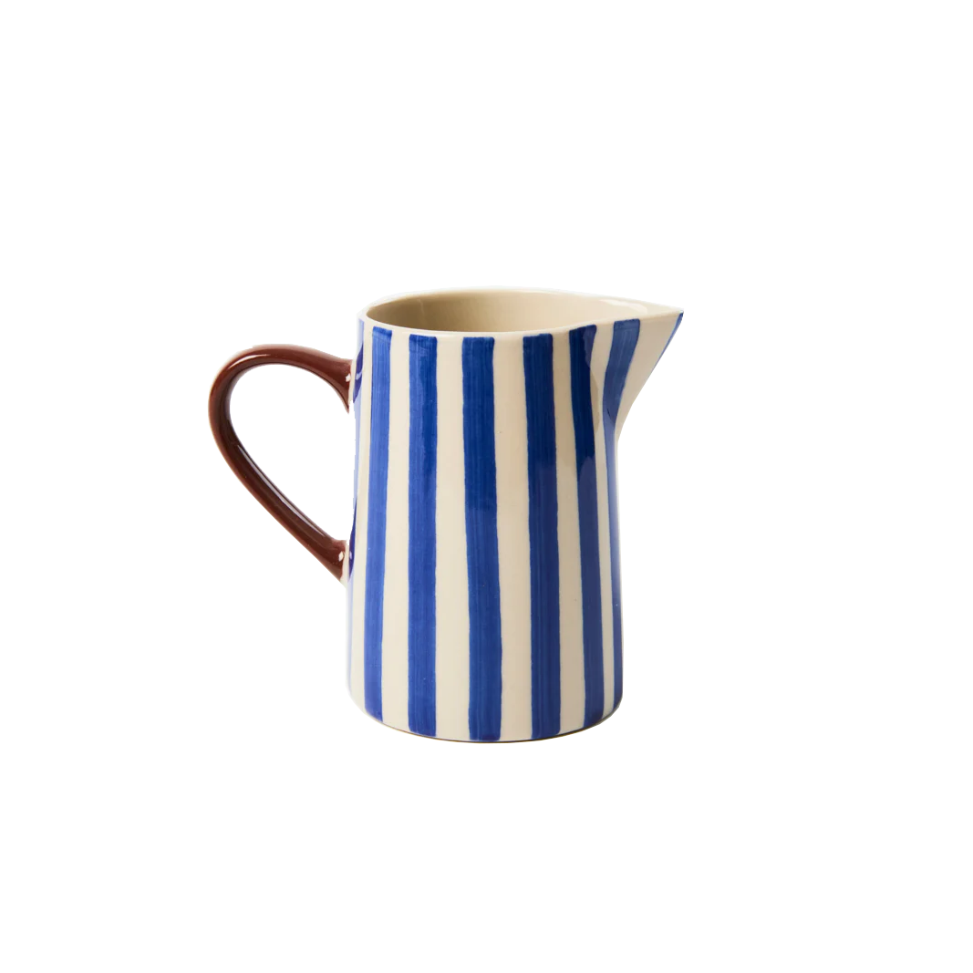 Bloomie small hand painted jug blue stripe 9cm