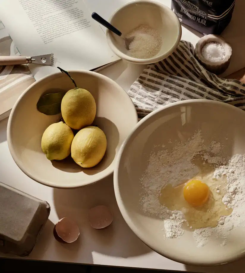 Broste Alfredo serving bowl 22cm lemon