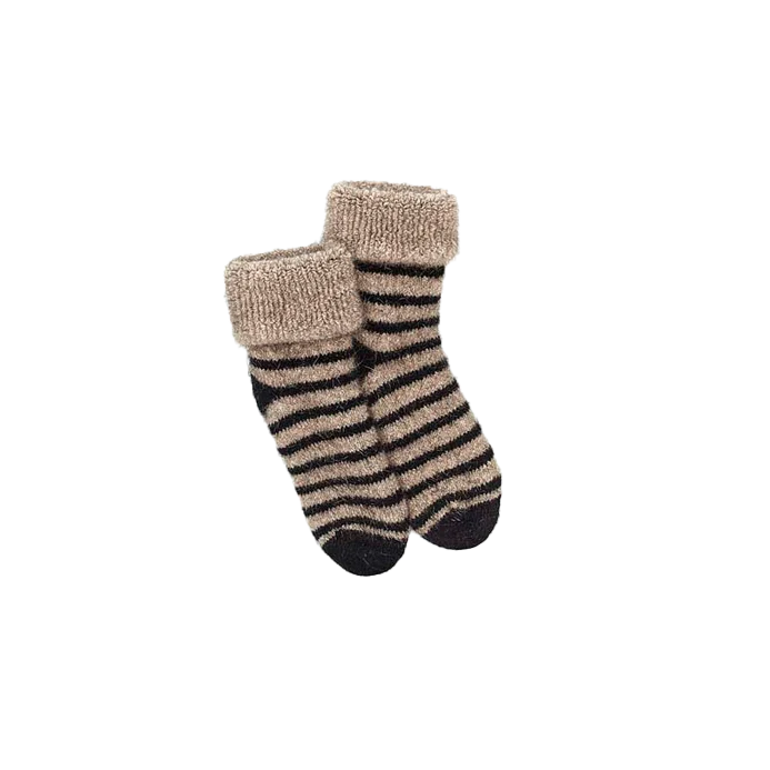 Mini possum merino striped wool socks