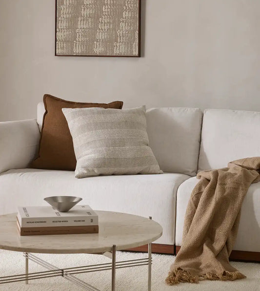Beaumont linen blend cushion cover 55cm natural