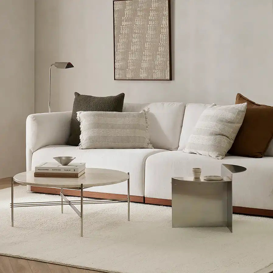 Beaumont linen blend cushion cover 55cm natural