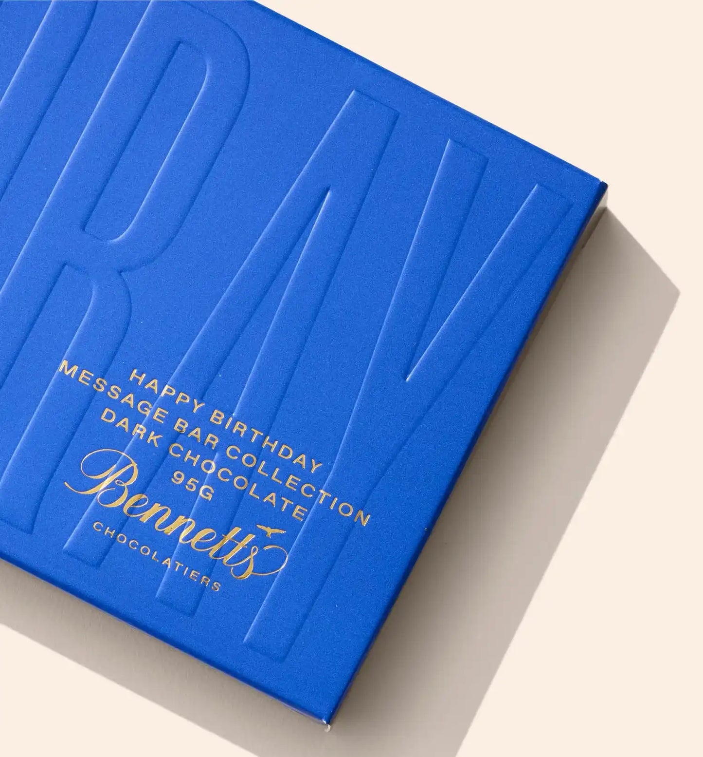 Bennetts Happy Birthday dark chocolate bar