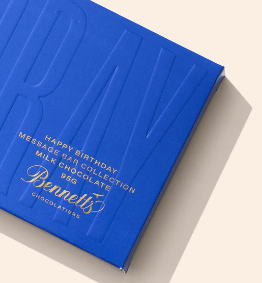 Bennetts Happy Birthday milk chocolate bar