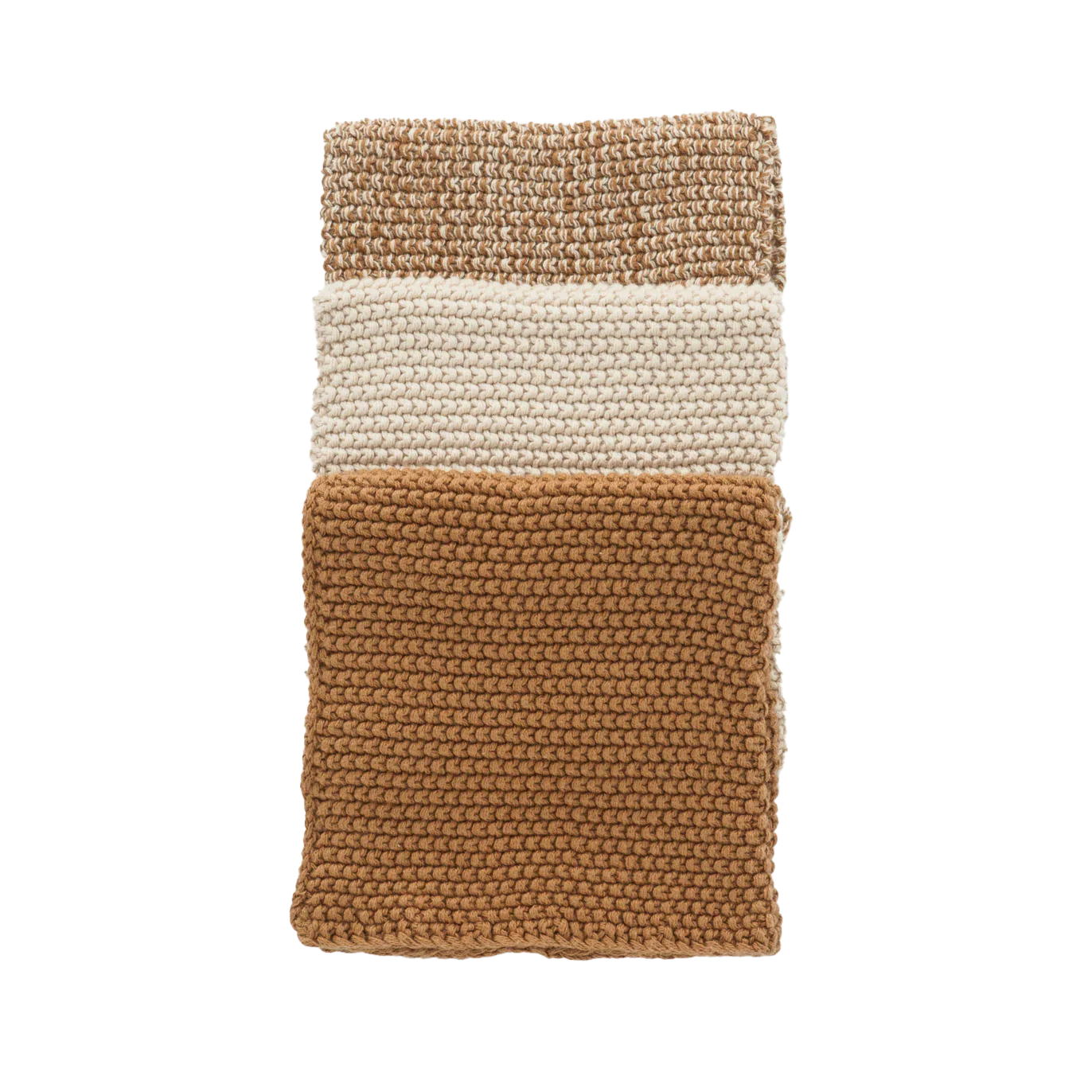 Set of 3 cotton knitted cloths clay