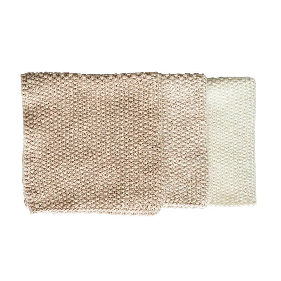 Set of 3 cotton knitted cloths pink