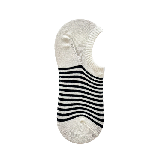 Black & white stripe ankle socks