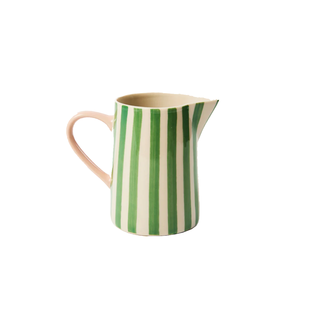 Bloomie small hand painted jug green stripe 9cm