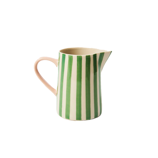 Bloomie small hand painted jug green stripe 9cm