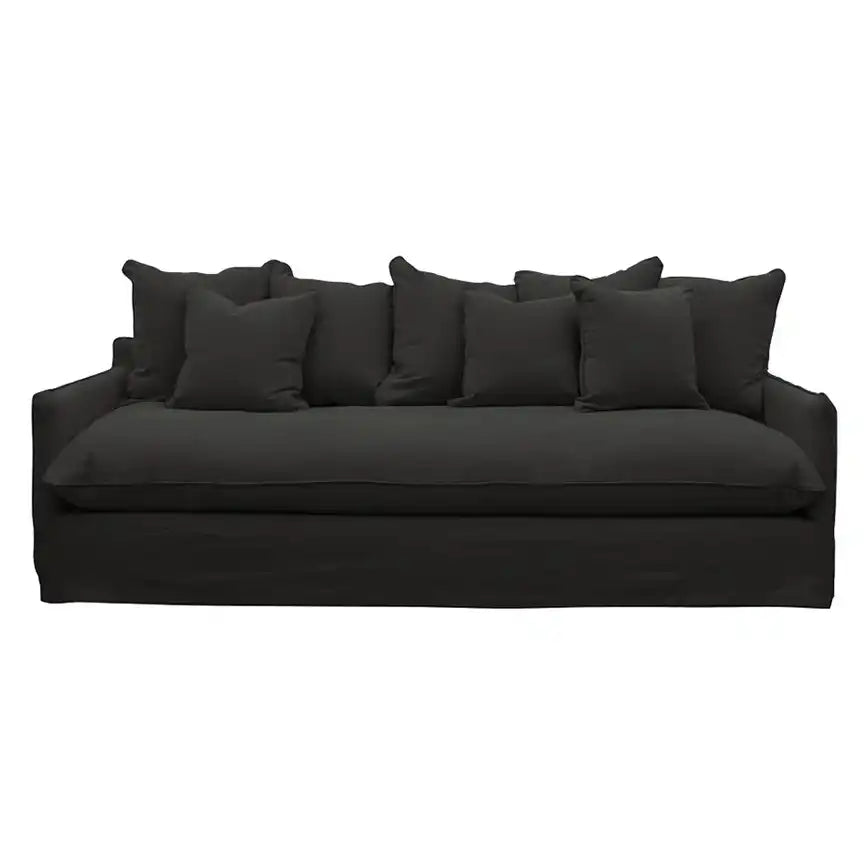 Boston slip cover 3.5 seater sofa black