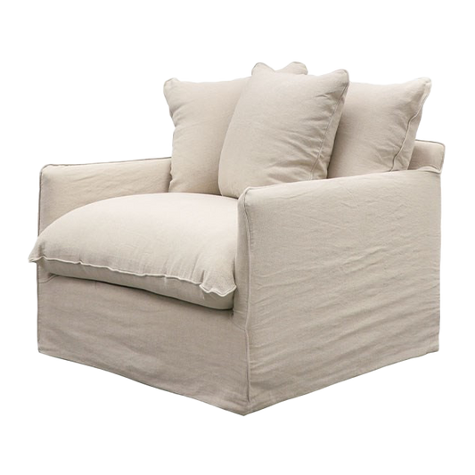 Boston slip cover armchair oatmeal