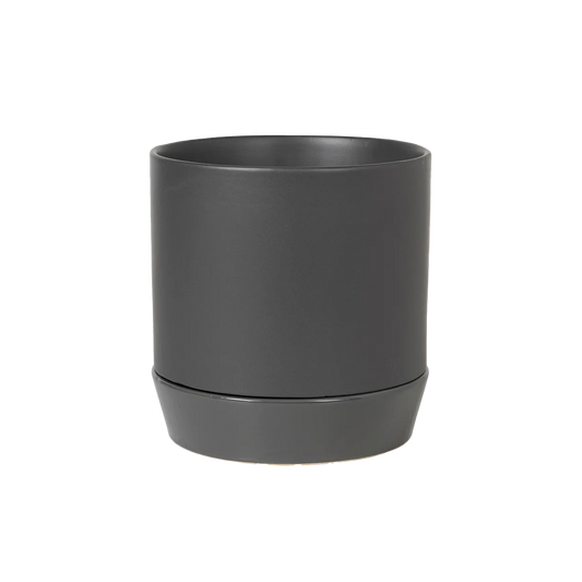 Broste denise pot with saucer charcoal 21cm