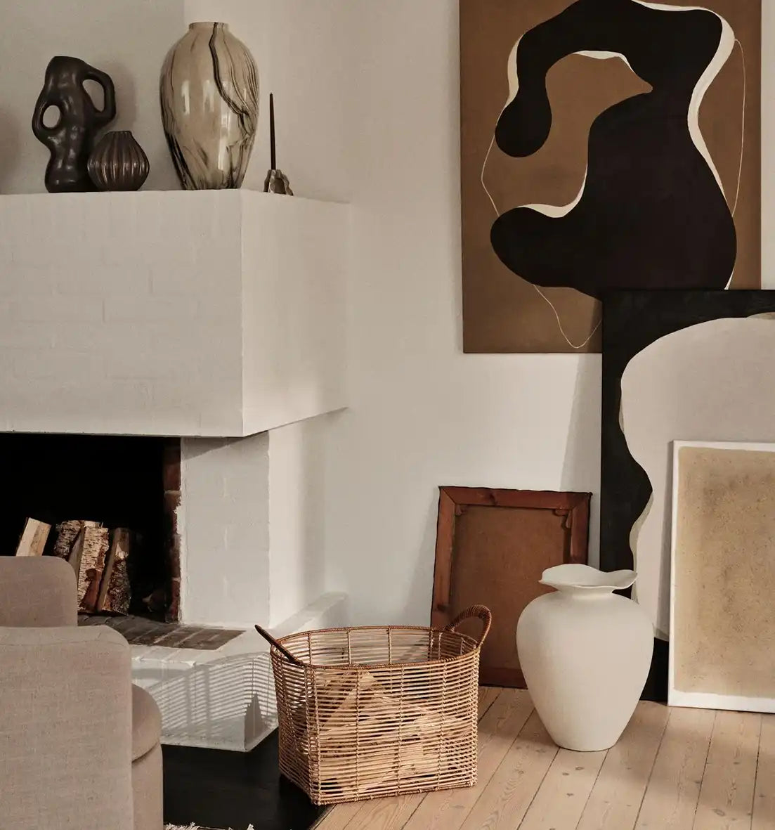 Broste Florentina vase off-white 32cm